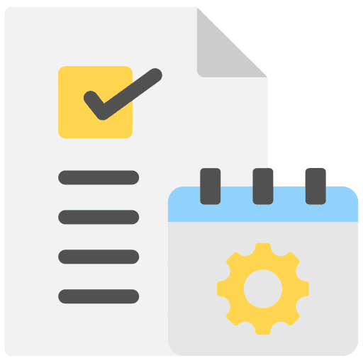 Schedule calendar report gear icon Schedule calendar report gear icon