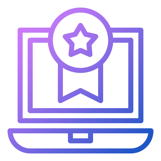 Achievement computer monitor screen icon