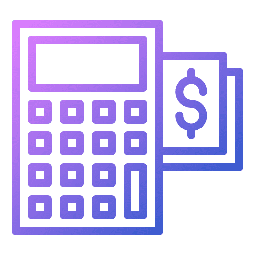 Budget bank calculators cost icon Budget bank calculators cost icon