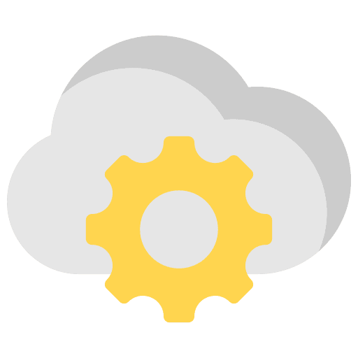 Cloud gear configuration management icon Cloud gear configuration management icon