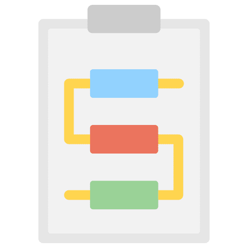Planning flow clipboard planning icon Planning flow clipboard planning icon