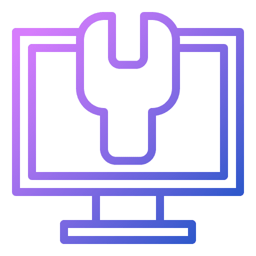 Computer settings repair support computer icon Computer settings repair support computer icon