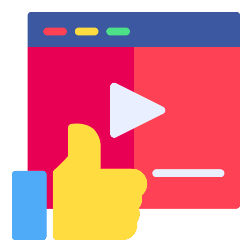 Like social network youtube like symbol icon