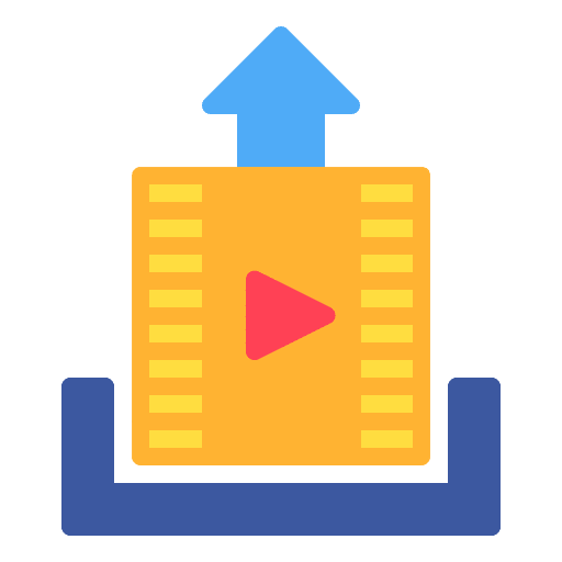 Upload movie electronics video player icon Upload movie electronics video player icon