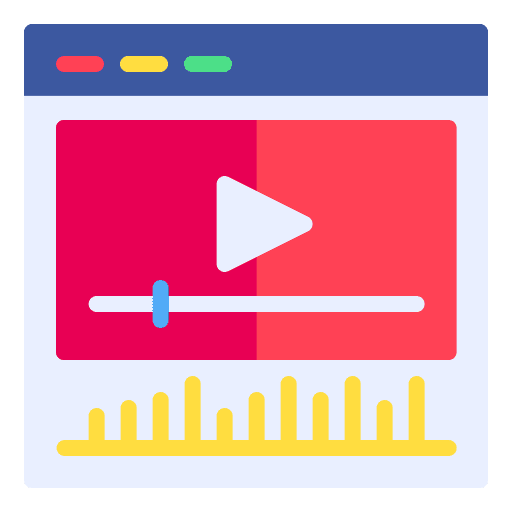 Video player music and multimedia video social media marketing icon Video player music and multimedia video social media marketing icon