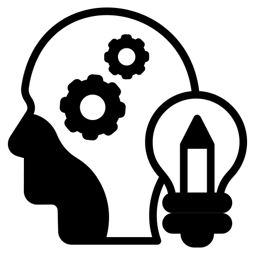 Creative brain focus intuitive insight icon
