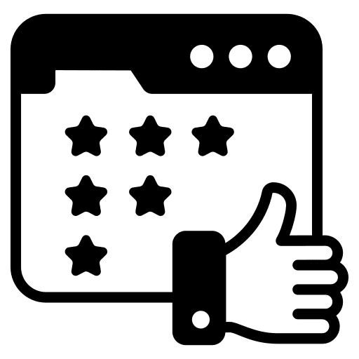 Customer satisfaction star review computer icon