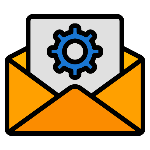 Setting email management gear icon