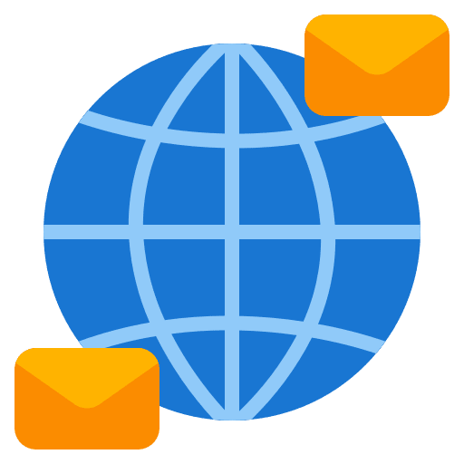 International mail envelope global message icon International mail envelope global message icon