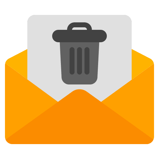 Trash bin envelope communications icon Trash bin envelope communications icon