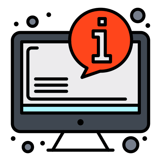 Info system technology screen icon