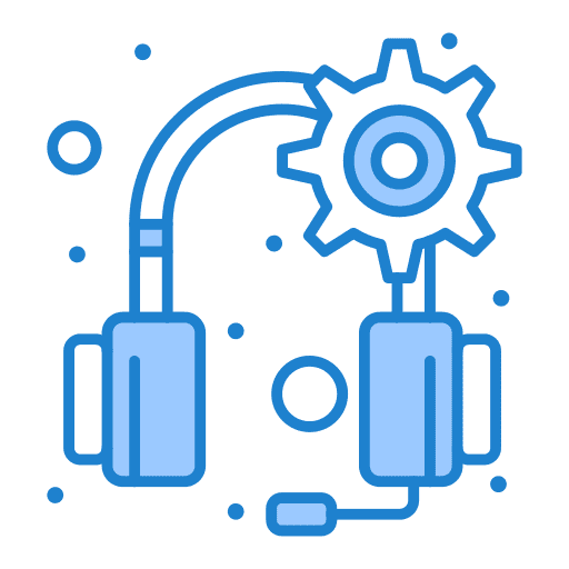 Headset customer service gear microphone icon