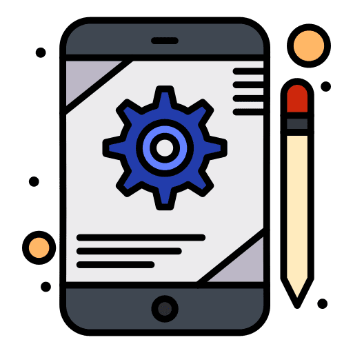 Tablet setting gear electronics icon Tablet setting gear electronics icon