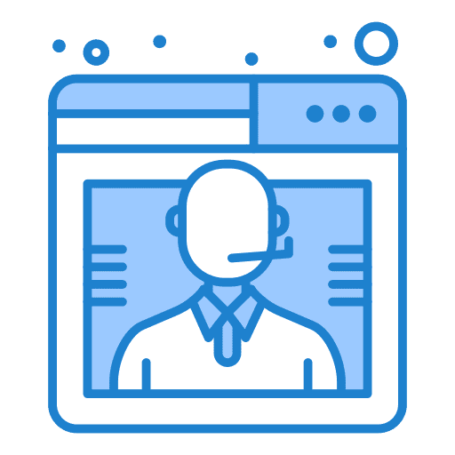 Call center agent browser online people icon Call center agent browser online people icon