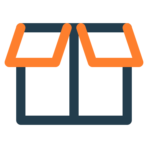 Unboxing open delivery box online shop icon Unboxing open delivery box online shop icon