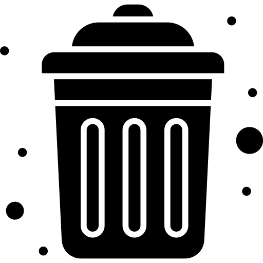 Dustbin recycle signaling remove icon
