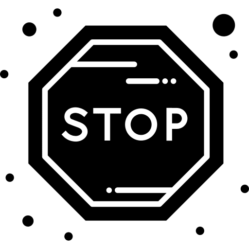 Stop square signaling interface icon Stop square signaling interface icon