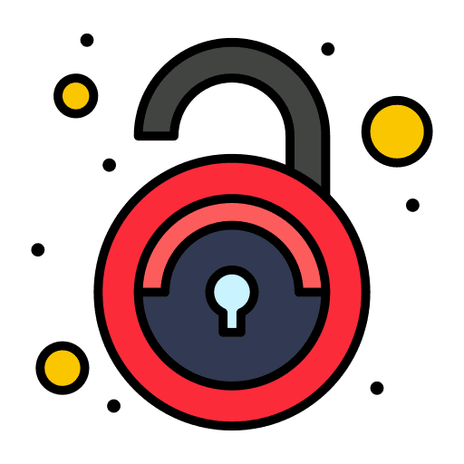 Unsafe lock unlock security icon Unsafe lock unlock security icon