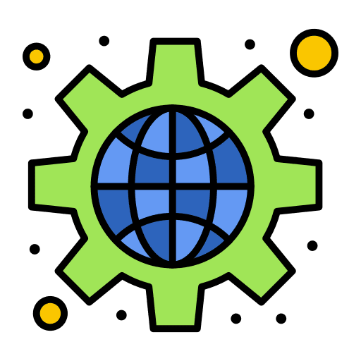 Setting web development globe grid signaling icon Setting web development globe grid signaling icon