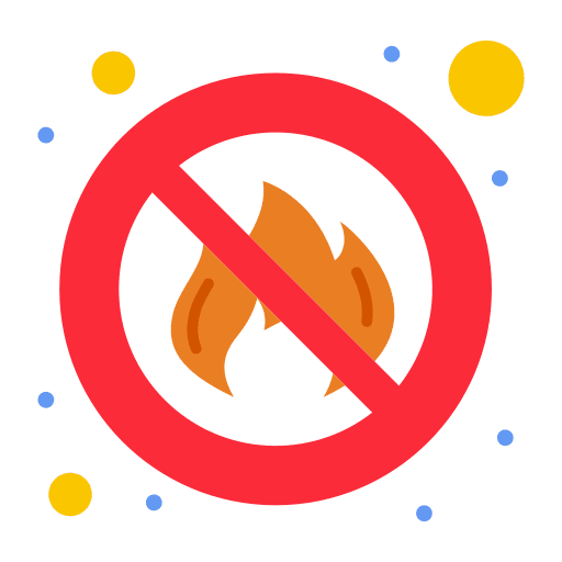 No fire signaling no fire allowed prohibition icon