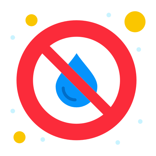 No water no liquid sign water drop icon