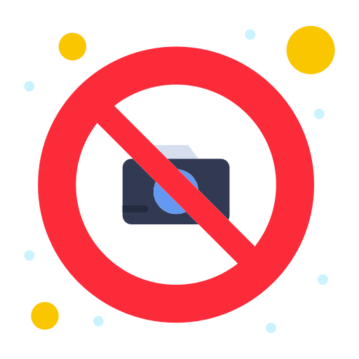 No camera prohibition signaling no picture taking icon No camera prohibition signaling no picture taking icon
