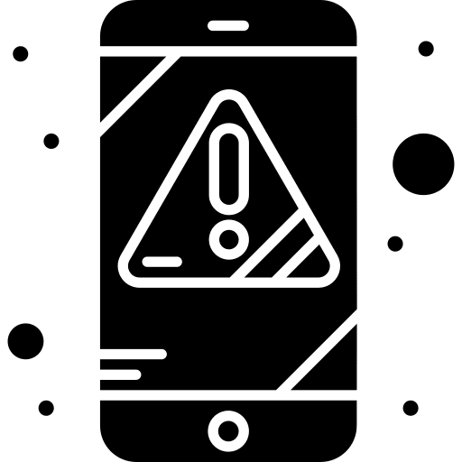 Alert technology warning mobile icon Alert technology warning mobile icon