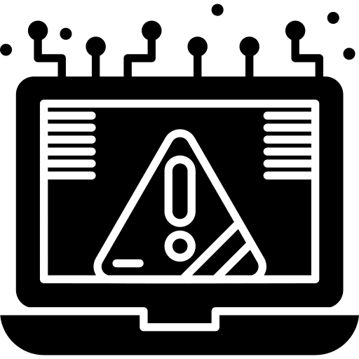 Connection warning virus secure icon