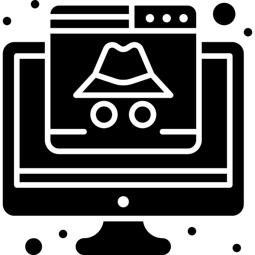 Cyber attack data web hacking icon