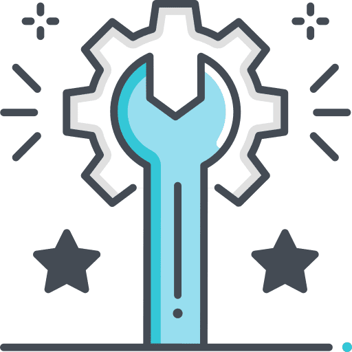 Spanner settings cog construction and tools icon