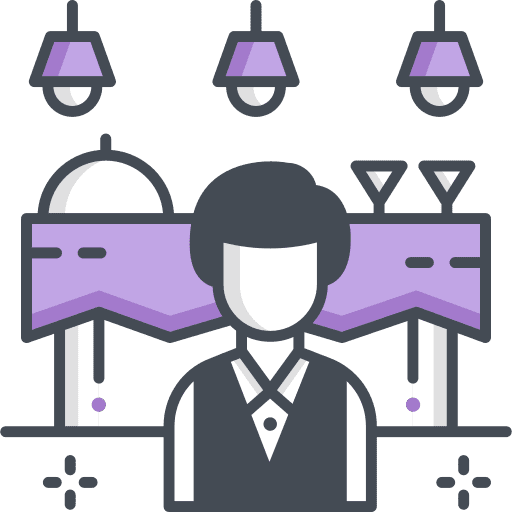 Waiter service professions and jobs staff icon Waiter service professions and jobs staff icon