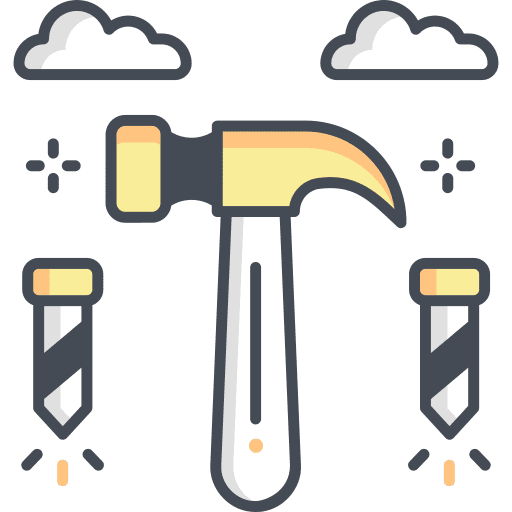 Hammer construction and tools hammer nail icon Hammer construction and tools hammer nail icon