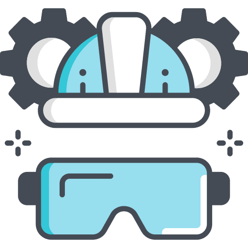 Safety glasses equipment helmet protection icon Safety glasses equipment helmet protection icon