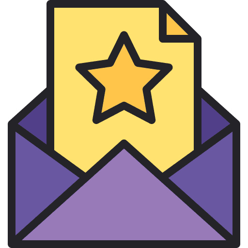 Email star feedback rating icon Email star feedback rating icon