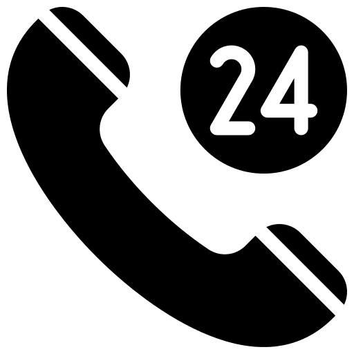 24 hours phone attention call icon 24 hours phone attention call icon