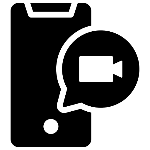 Video call chat messenger smartphone icon