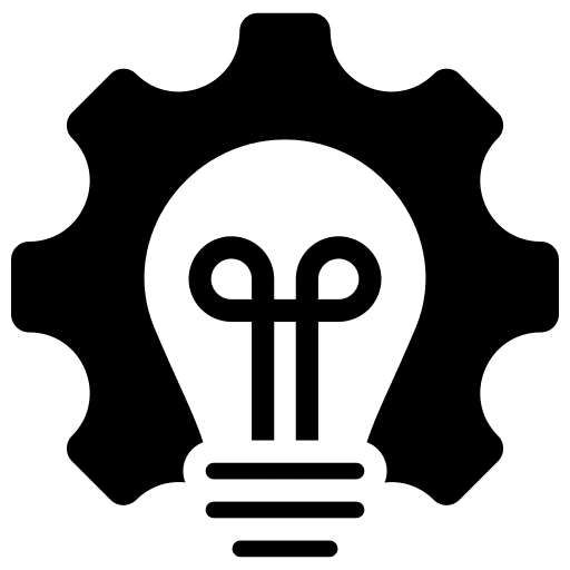 Project management gear innovation project management icon