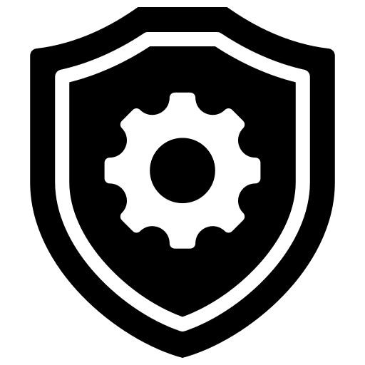 Shield security protection cog icon