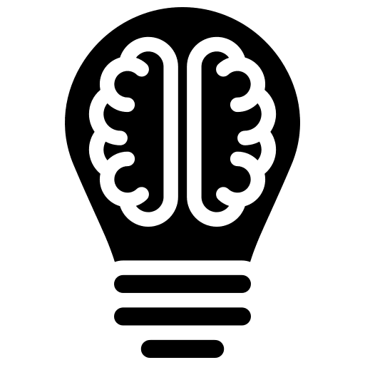 Creativity process light bulb gear icon Creativity process light bulb gear icon
