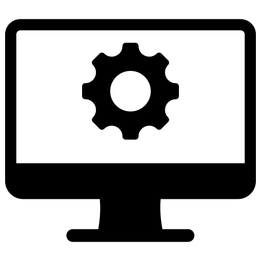 Monitor gear development administration icon Monitor gear development administration icon