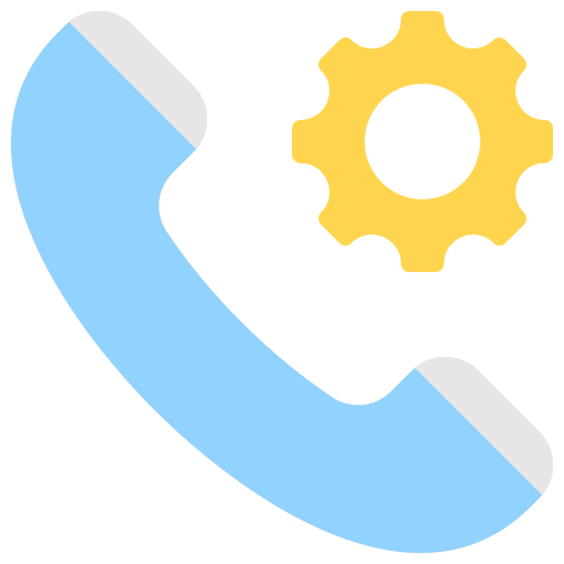 Call help gear phone icon Call help gear phone icon