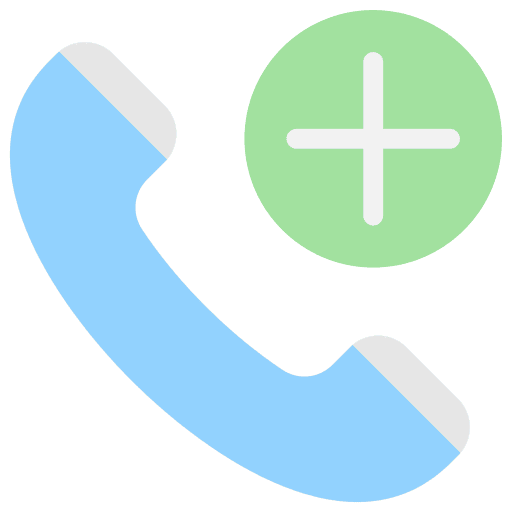 Call phone receiver plus sign communications icon Call phone receiver plus sign communications icon