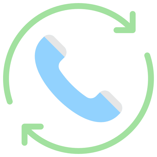 Phone connection circular arrow call icon Phone connection circular arrow call icon