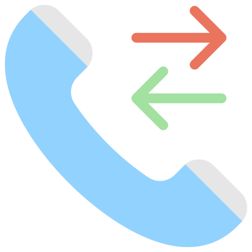 Traffic left and right arrows call receive telephone icon Traffic left and right arrows call receive telephone icon