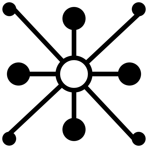 Network social network particle atom icon