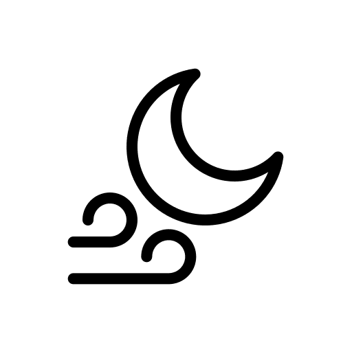 Windy weather climate moon icon Windy weather climate moon icon