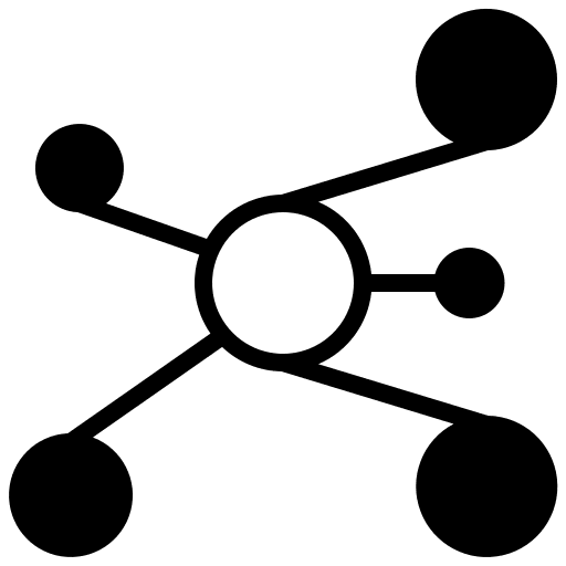 Network interface atom particle icon Network interface atom particle icon