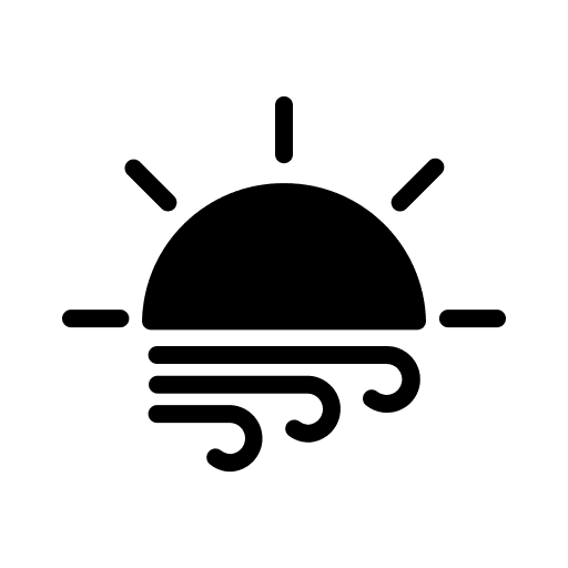 Sun breeze meteorology blowing icon