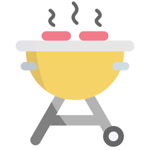 Barbecue birthday and party food and restaurant cooking equipment icon