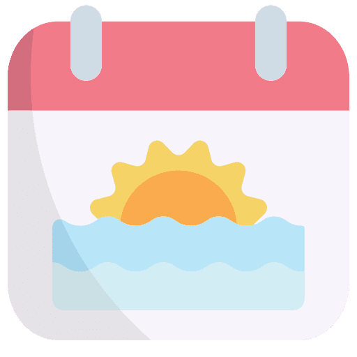 Calendar picture beach travel icon Calendar picture beach travel icon